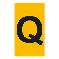 038316 Legrand CAB3 Marker 0.5-1.5mm Letter &#039;Q&#039; Black on Yellow Box of 300