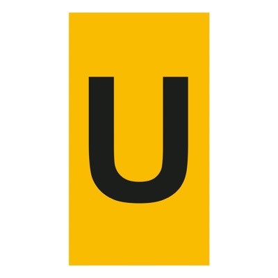 038350 Legrand CAB3 Marker 1.5-2.5mm Letter &#039;U&#039; Black on Yellow Pack of 300