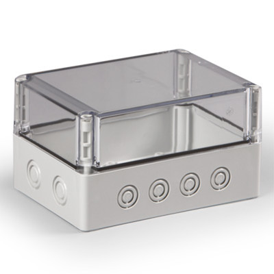 SPCM131810T Ensto Cubo S Polycarbonate 125 x 175 x 100mmD Enclosure IP66/67 Metric Knock-outs