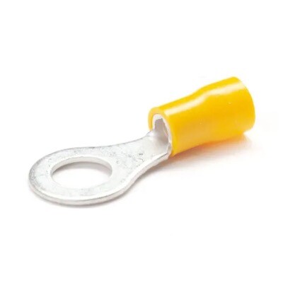 YR64 Partex YR Yellow Ring Terminal 6.4mm Hole for 4 - 6mm2 Cable