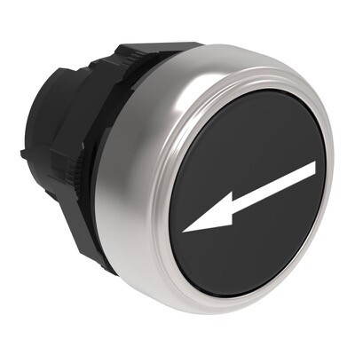 LPCB1142 Lovato Electric Platinum Black Flush Pushbutton with &#039;ARROW&#039; Actuator 22.5mm Spring Return