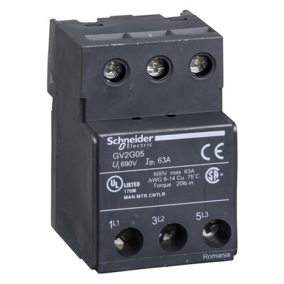 GV2G05 Schneider TeSys GV2, TeSys D &amp; TeSys U Terminal Block 3 Pole for GV1L3