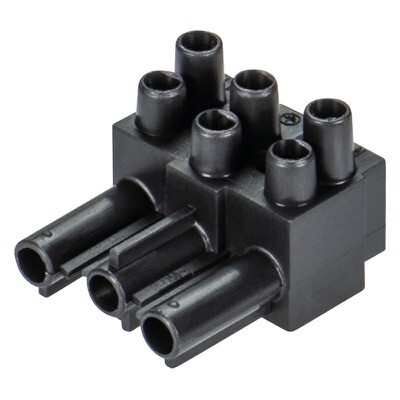 93.032.6353.0 Wieland gesis ST18/3 3 Pole Double Male Connector Black