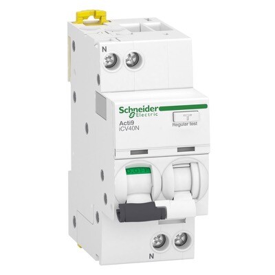 A9DE3632 Schneider Acti9 iCV40 Residual Current Breaker with Overcurrent Protection (RCBO) 1P+N 32A C Curve 6kA 30mA