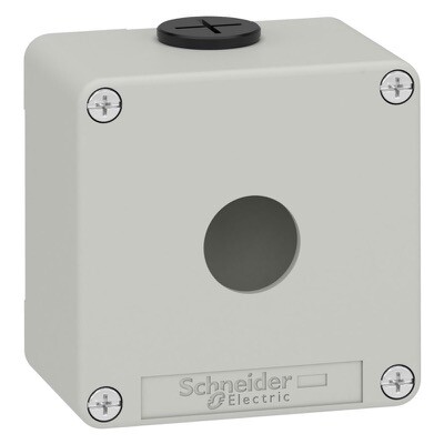 XAPD1201 Schneider Harmony XAPD Empty Grey 1 Hole Control Station Enclosure Die-cast Metal 80H x 80W x 52mmD 