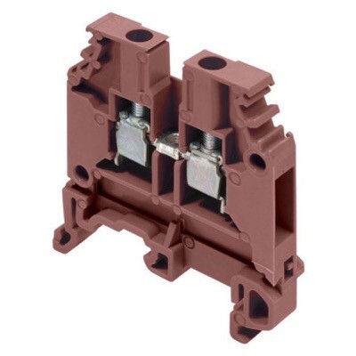 1SNA105209R1400 Entrelec SNA 4mm Brown DIN Rail Terminal for TS35 &amp; TS32 Rail Single Feed Through M4/6