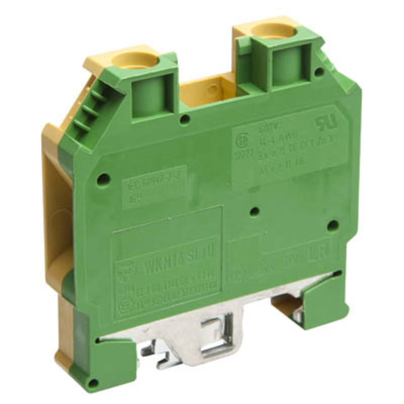 57.516.9055.0 Wieland selos WK 16mm Earth DIN Rail Terminal for TS35 TS32 Rail Single Feed Through Green/Yellow WKN16 SL/U/V0