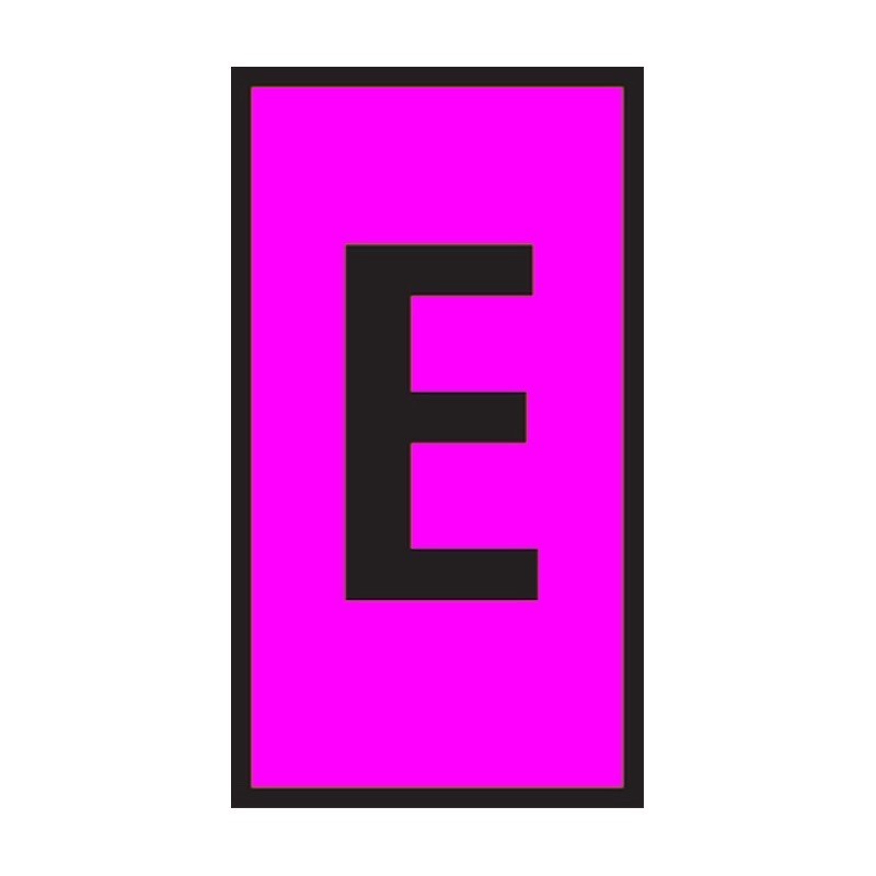 2.5 B/P E Cablecraft Easi-Mark Size B Black on Pink Marker Letter E