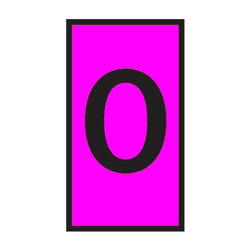 2.5 B/P O Cablecraft Easi-Mark Size B Black on Pink Marker Letter O