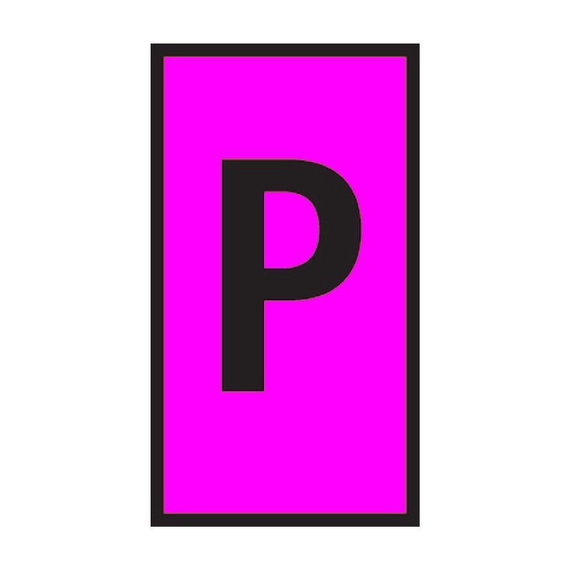 2.5 B/P P Cablecraft Easi-Mark Size B Black on Pink Marker Letter P