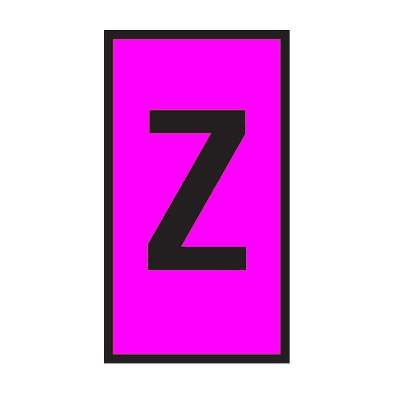 2.5 B/P Z Cablecraft Easi-Mark Size B Black on Pink Marker Letter Z