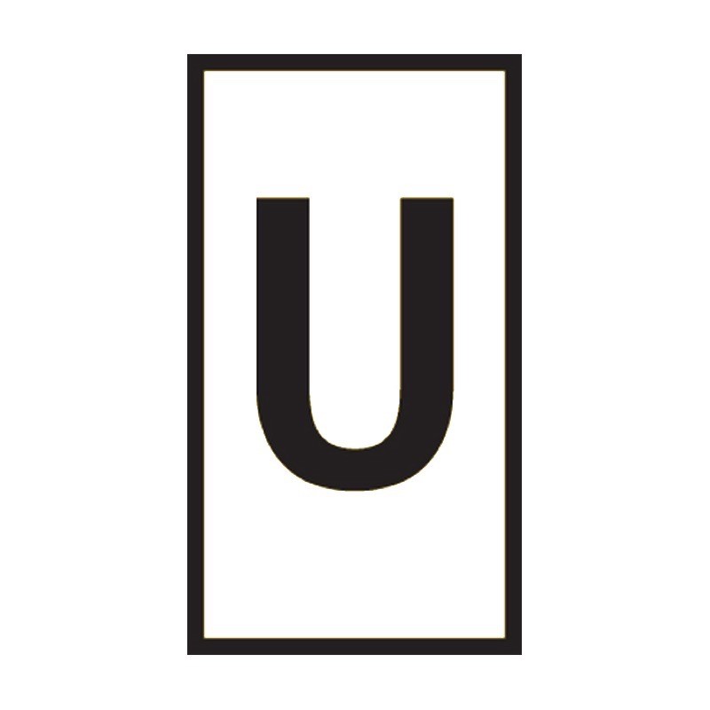 2.5 B/W U Cablecraft Easi-Mark Size B Black on White Marker Letter U