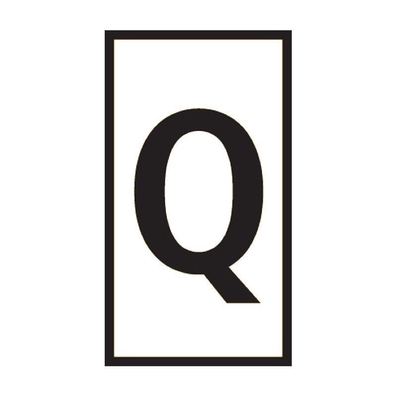 HODS85X5WE-100 Q HellermannTyton HODS85 Marker Black on White &quot;Q&quot; Pack of 100