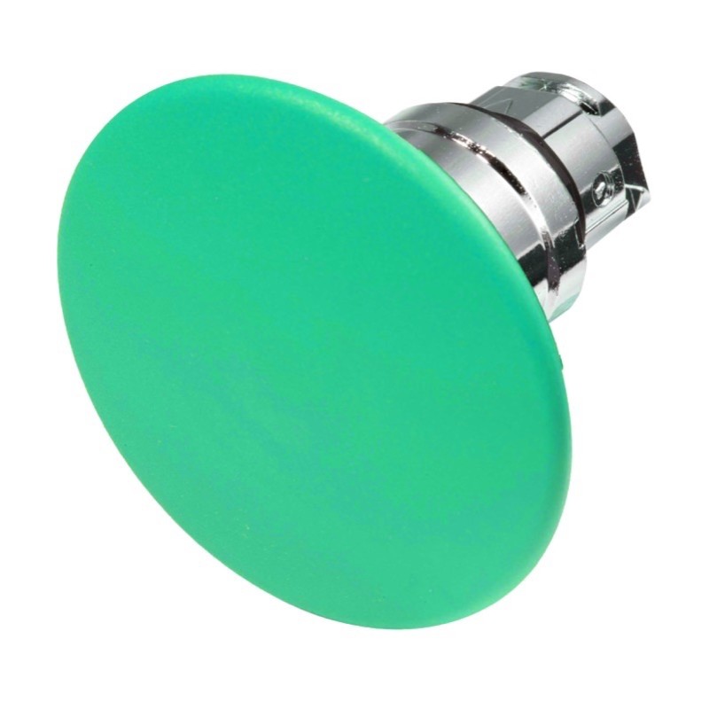 ZB4BR3 Schneider Harmony XB4 Green 60mm Mushroom Head Pushbutton Actuator 22.5mm Spring Return Chrome Bezel