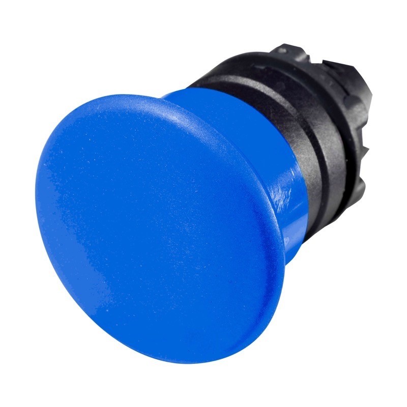 ZB5AC6 Schneider Harmony XB5 Blue 40mm Mushroom Head Pushbutton Actuator 22.5mm Spring Return Dark Grey Plastic Bezel