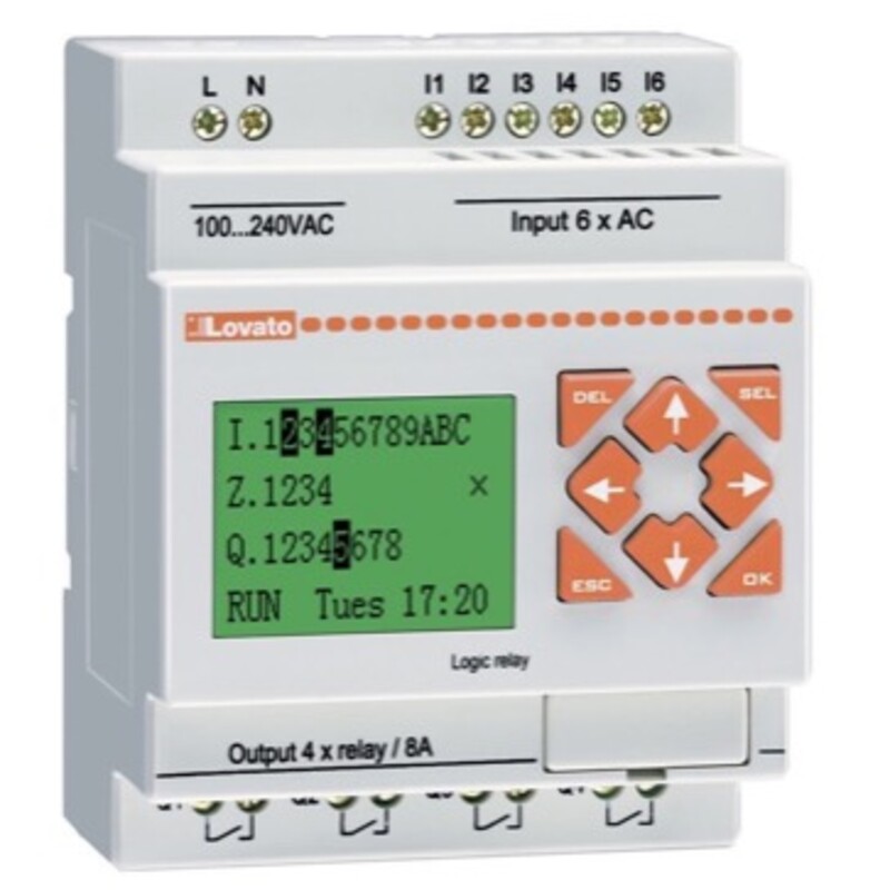 LRD12TD024 Lovato Electric LRD Programmable Relay 8 x Digital Inputs + 2 x Digital/Analogue Inputs 4 x Transistor Outputs 24VDC