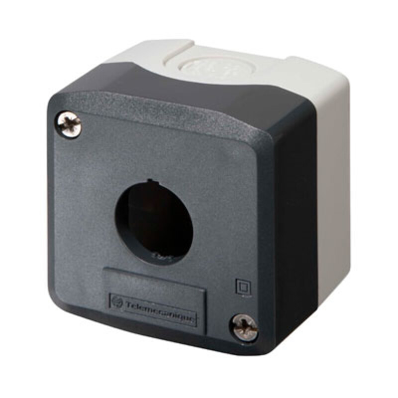 XALD01 Schneider Harmony XAL 1 Hole Empty Plastic Enclosure for 22.5mm Control Actuators IP66 Grey Lid