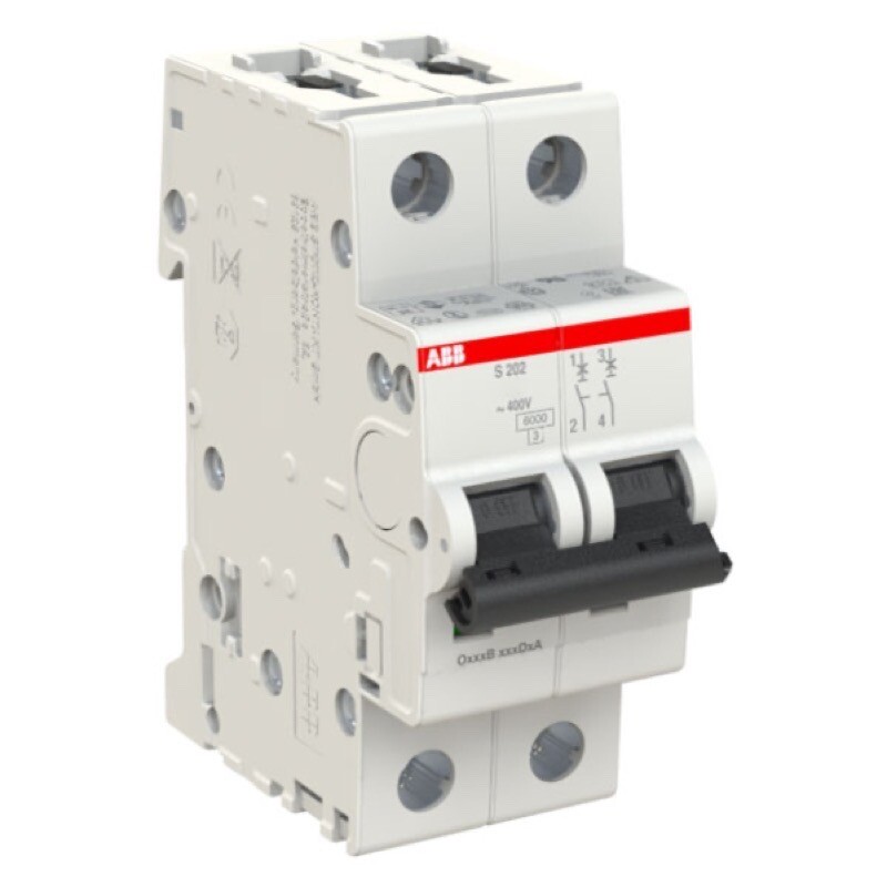 ABB S200 Double Pole MCB B Curve 63A