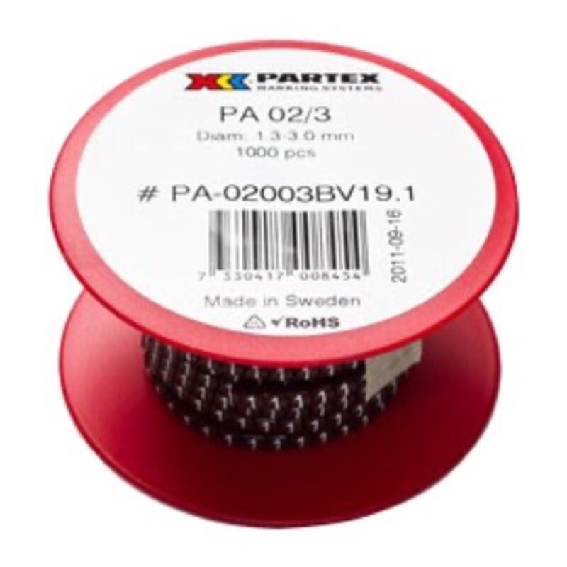 PA02-RCC.6 Partex PA02 Blue No.6 Colour Coded Marker Suitable for 0.5 - 0.75mm2 Cable Reel of 1000 Markers