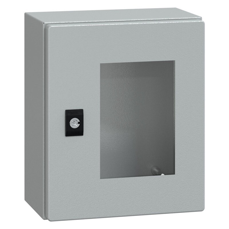 NSYCRN325150T Schneider Spacial CRN Mild Steel 300H x 250W x 150mmD Wall Mounting Enclosure IP66 Glazed Door