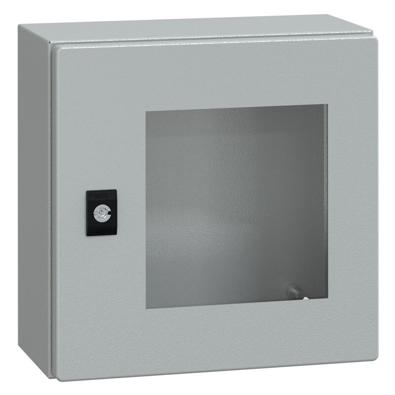 NSYCRN33150T Schneider Spacial CRN Mild Steel 300H x 300W x 150mmD Wall Mounting Enclosure IP66 Glazed Door