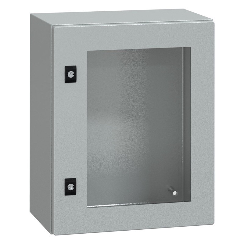 NSYCRN54250T Schneider PanelSeT CRN Mild Steel 500H x 400W x 250mmD Wall Mounting Enclosure IP66 Glazed Door