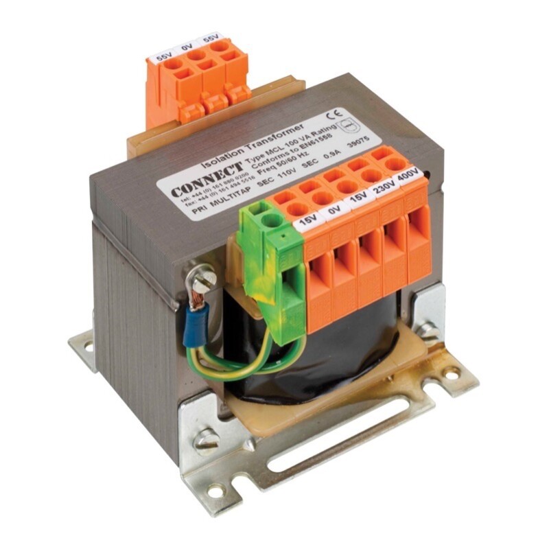 CONNECT50M-24 Connect MCL Class 1 Isolation Transformer 50VA 15-0-15-230-400V Input 24V Output with Earth Screen