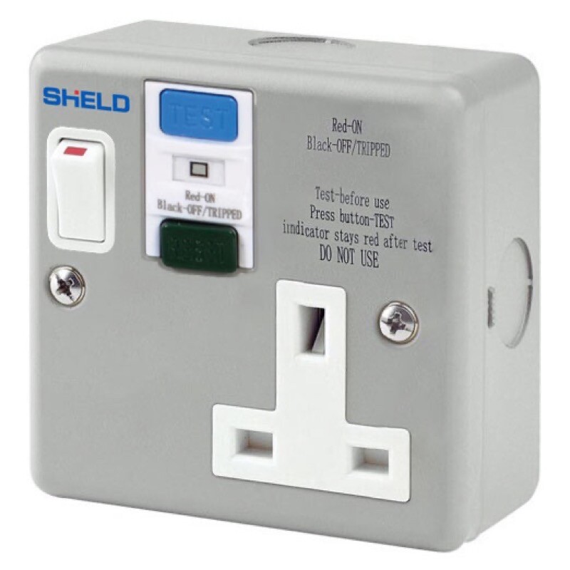 SNE3-2130SM Chint Shield 1 Gang Switched Metalclad RCD Socket 30mA