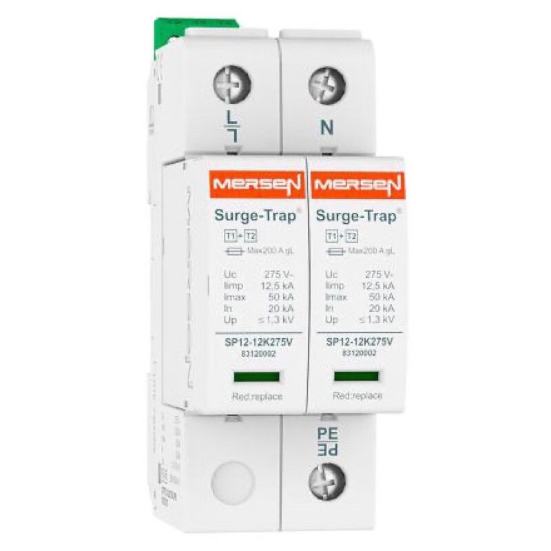 83120121 Surge-Trap;Mersen Surge-Trap STPT12-12K275V-2PM SPD Type 1+2 12.5kA Uc275V 2+0 TNS 2 Poles 2 Modules