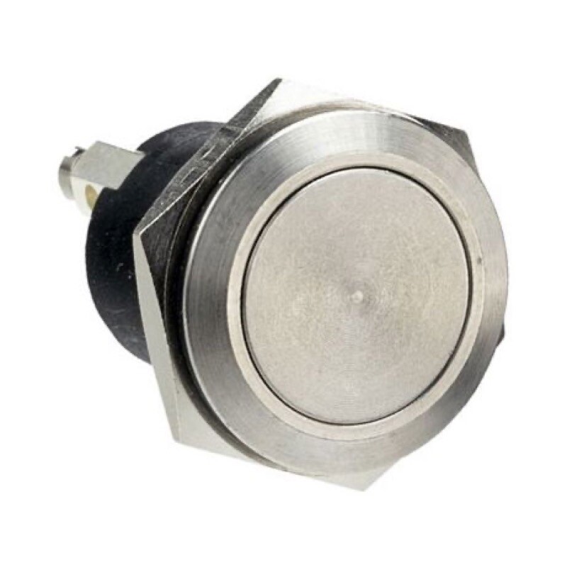 MP0037 Bulgin Stainless Steel Low Profile Vandal Resistant Push Button Switch S.P. Push To Make Momentary