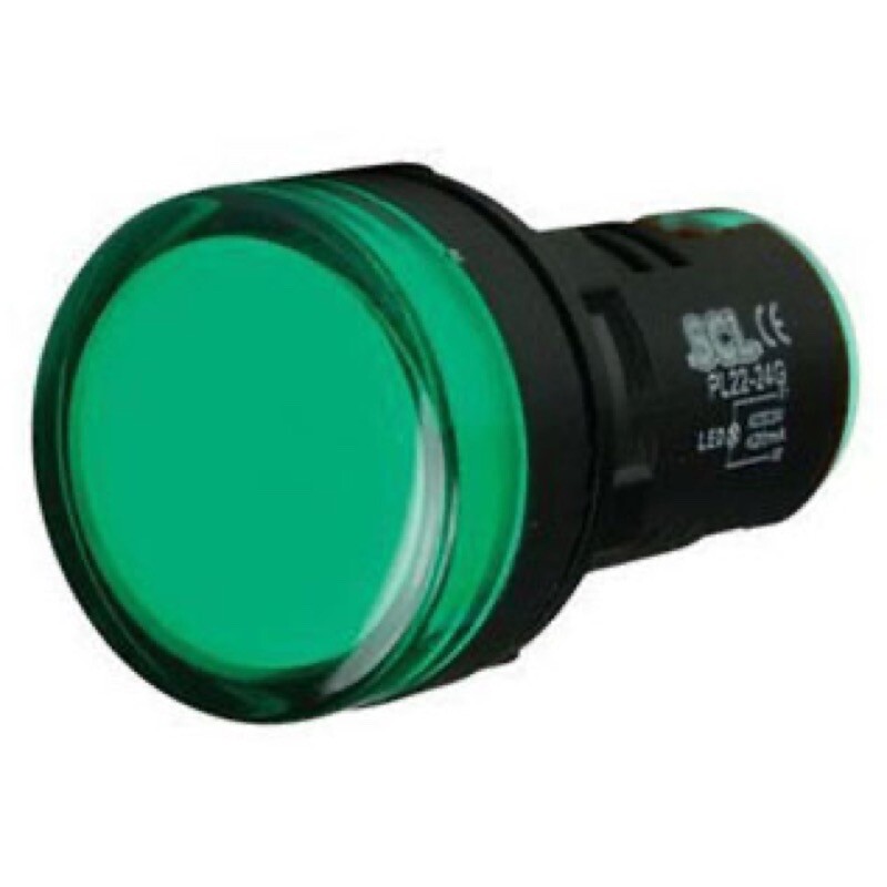 AD22-G12 12VDC Green LED Monoblock Pilot Lamp 22.5mm