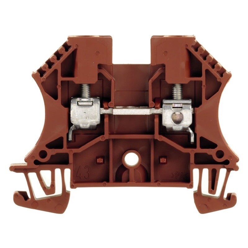 1037810000 Weidmuller W Series 4mm Brown DIN Rail Terminal for TS35 Rail Single Feed Through WDU 4 BR