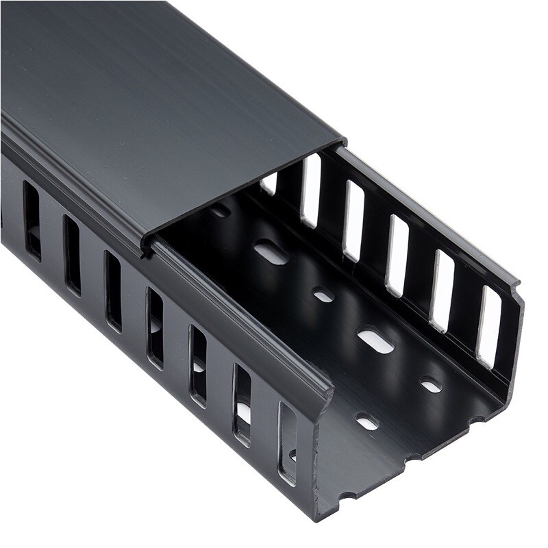 09380000 Betaduct Closed Slot Trunking 50W x 25H Black RAL9005 Box of 24 Metres (12 Lengths) 