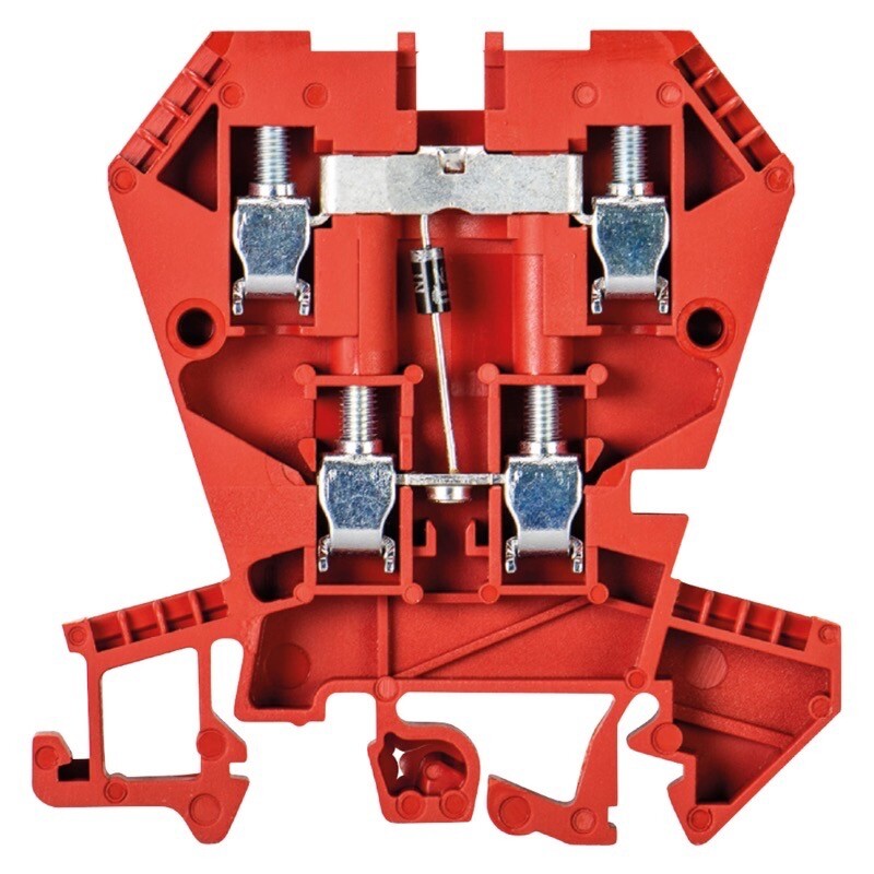 57.404.8255.5 Wieland selos WK 4mm Red Double DIN Rail Terminal with Diode for TS35 Double&amp; TS32 Rail Double Feed