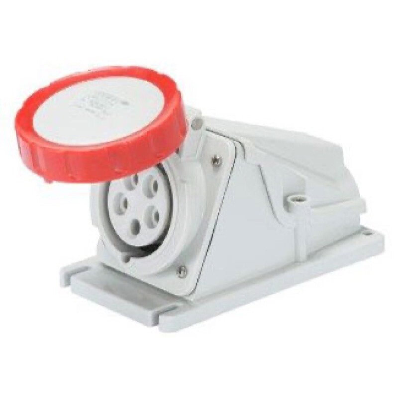 GW62515 Gewiss IEC 309 HP 90o Angled Surface Mounting Socket Outlet IP67 3P+E 380-415V32A 380-415V 50/60Hz Red 6H