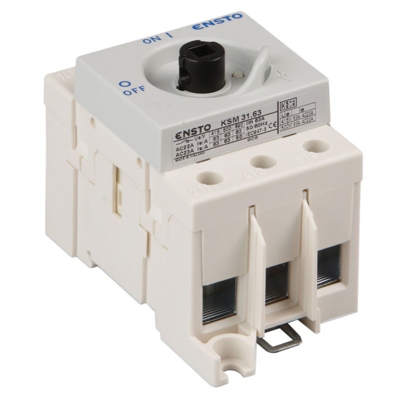 KSM31.125 Ensto Compact 125A 3 Pole Isolator for Base or DIN Rail Mounting