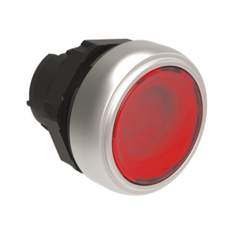 LPCBL104 Lovato Platinum Illuminated Red Flush Pushbutton Actuator 22.5mm Spring Return