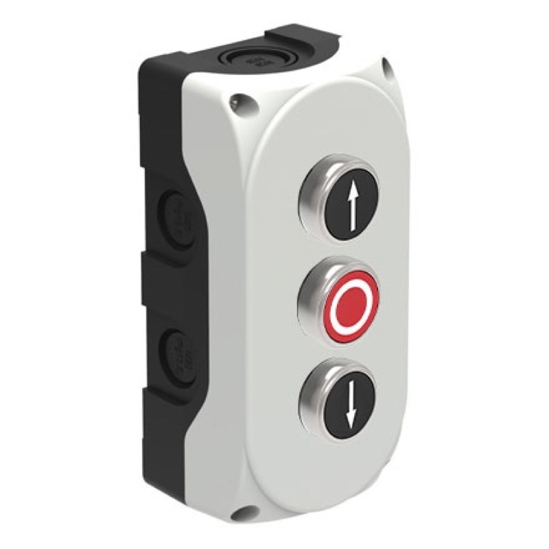 S3P101110 Lovato Electric S3P Platinum Enclosure &#039;Up Arrow&#039; 1 x N/O Red Pushbutton &#039;O&#039; 1 x N/C Black &#039;Down Arrow&#039; 1 x N/O