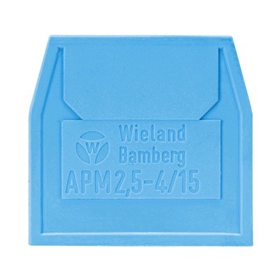 Wieland selos WKM Blue End Plate for 2.5 4mm Terminals APM 2 5 4